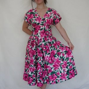 Vintage Hibiscus Dress (m/l)